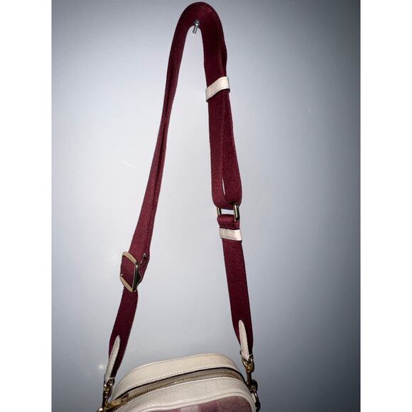 Coach Mini Dempsey Camera Bag – Signature Jacquard, Pink Stripe, Crossbody Purse - Picture 8 of 15